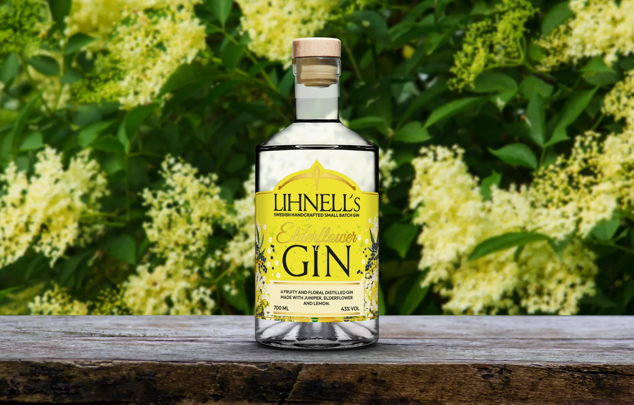 Lihnells elderflower gin background